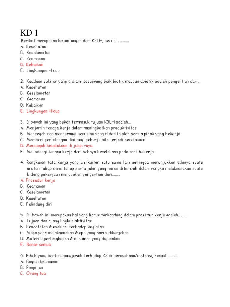 Berikut Yang Termasuk Tujuan Dari Keselamatan Dan Kesehatan Kerja Kecuali Info Seputar Kerjaan