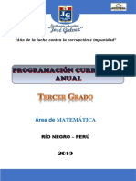 Programación Curricular Jose Galvez Tercero Matemática 2019