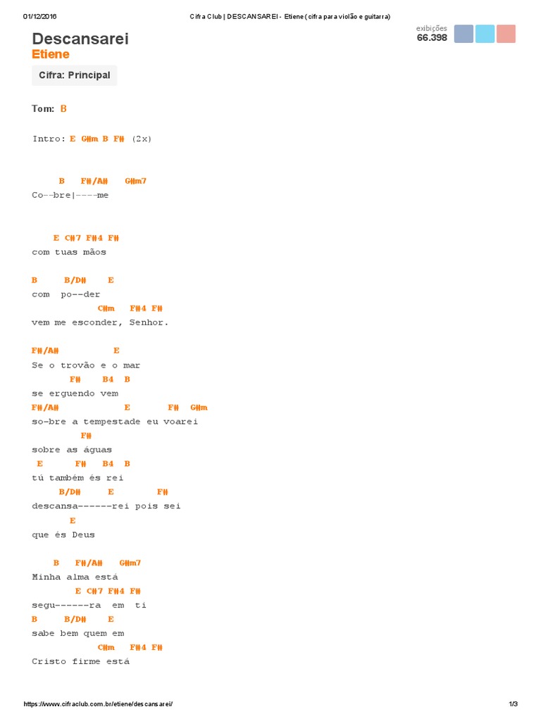DESCANSAREI Etiene (Cifra para Violão e Guitarra) PDF