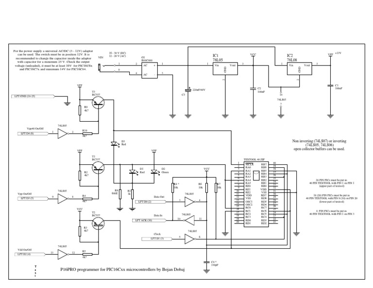PIC16Cxx Programmer Circuit Guide | PDF | Electrical Circuits ...