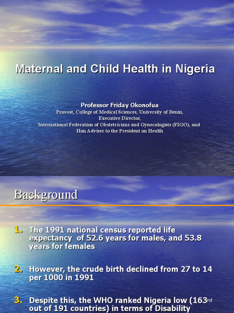 Maternal and Child Health in Nigeria | PDF | Maternal Death | Child ...