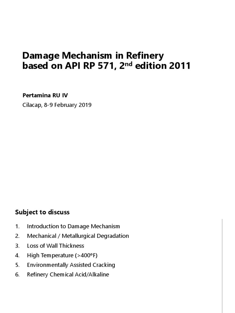 Damage Mechanisms in Refineries | PDF | Corrosion | Fracture