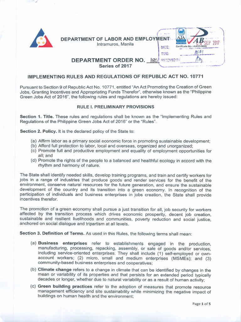 DO 180 17 Implementing Rules and Regulations of Republic Act No - 10771 ...