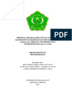 Proposal Program Kreativitas Mahasiswa Uji Efektivitas Ekstrak Daun Betadine (Jatropha Antidiabetes Secara in Vitro