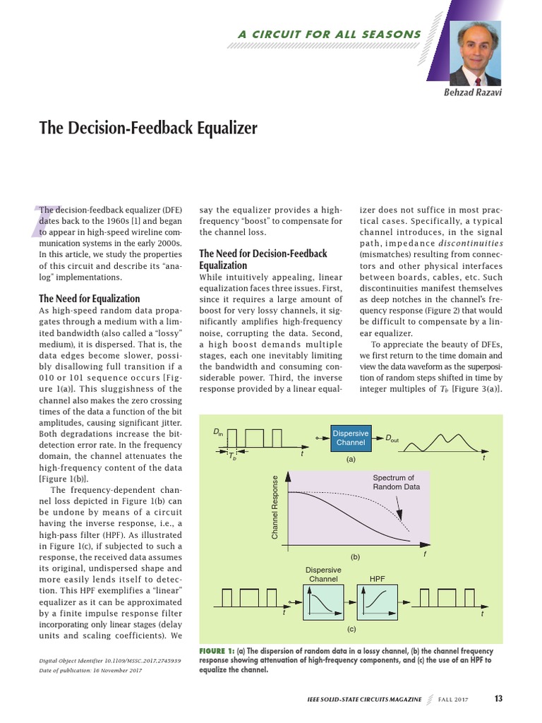 Decision Feedback Equalizer Overview | PDF | Equalization (Audio ...