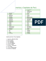 Departamentos y Capitales de Perú