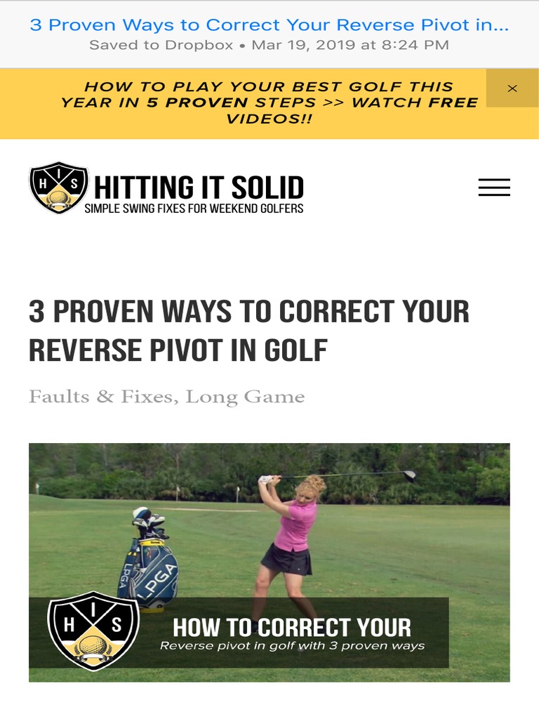 3 Proven Ways To Correct Your Reverse Pivot in Golf Hitting It Solid