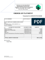 Order of Payment: Department of Finance Securities and Exchange Commission