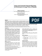 Corporate Governance and Corporate Financial Reporting - Their Impact On The Performance of Large Firms of Pakistan