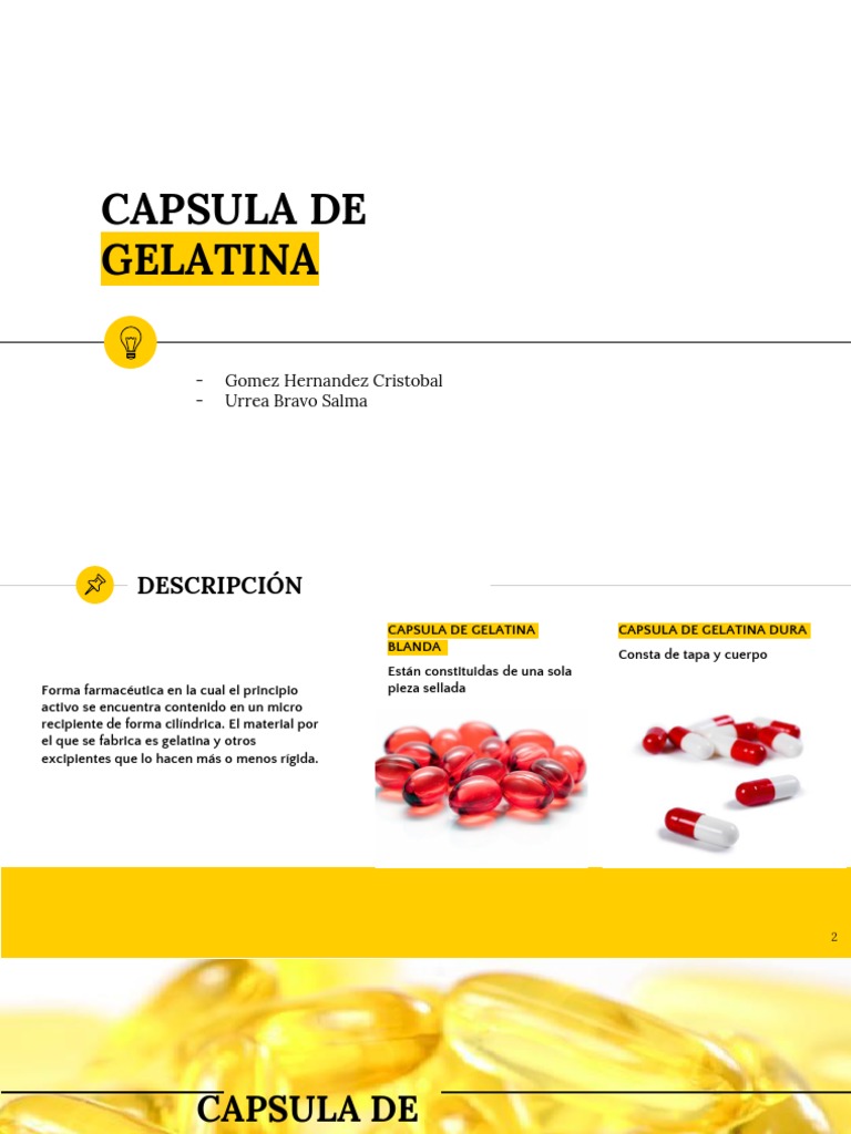 Cápsulas de Gelatina: Tipos y Fabricación | PDF | Farmacia | Farmacología