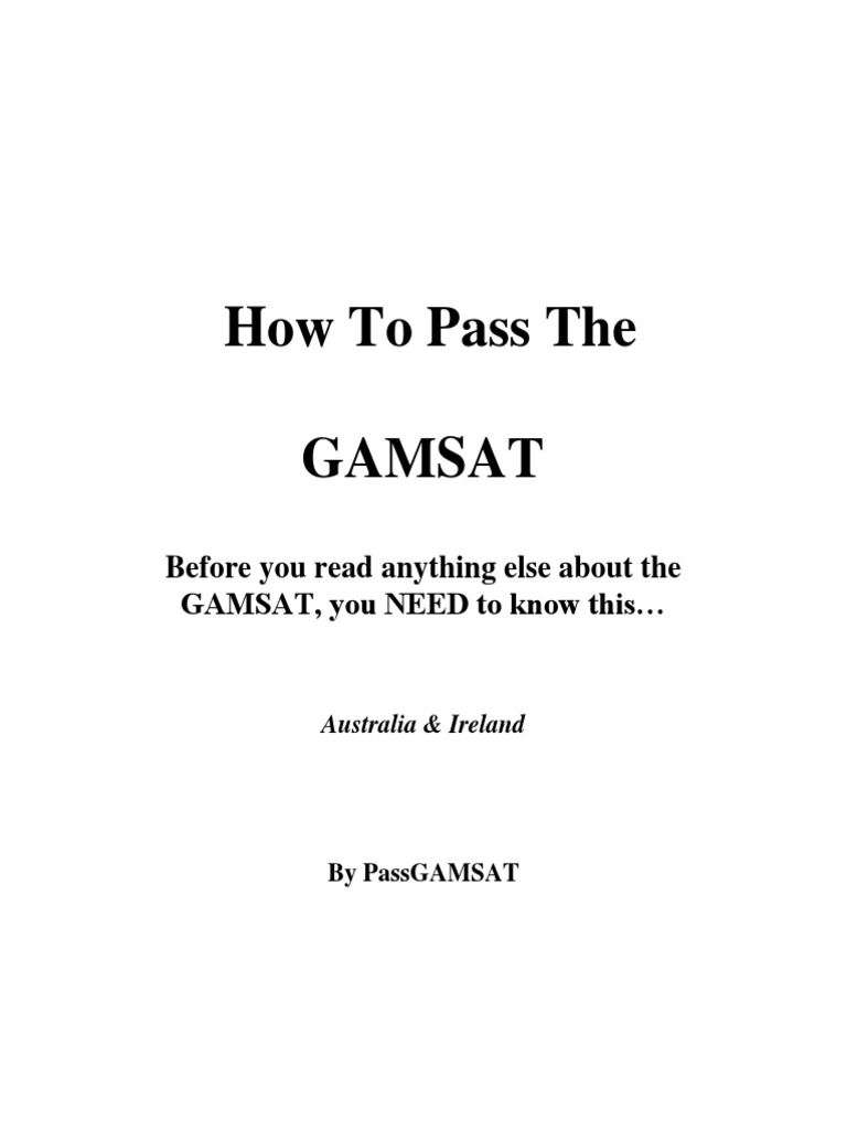 Oz Howtopassthegamsatold | PDF | Test (Assessment) | Essays