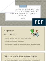 Idaho Core Teacher Standards and The Danielson Framework 1