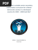 What Could A Suitable Senior Secondary Mathematics Curriculum For A Liberal Democratic Society in A Developed Country For 2020 - 2030 Look Like?