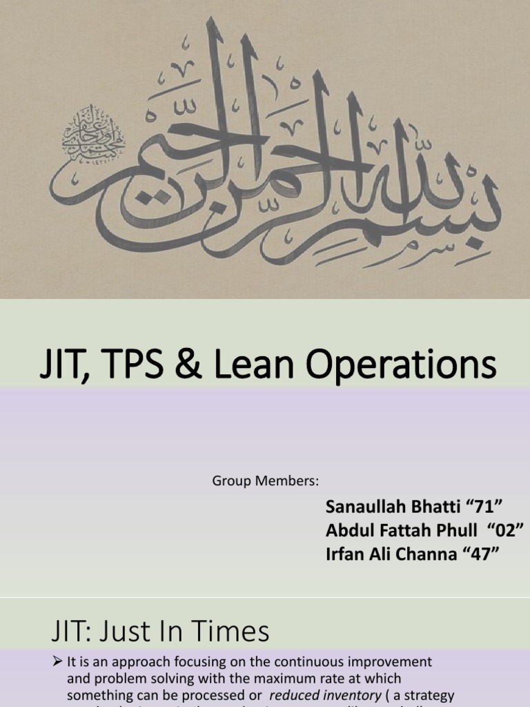 JIT and Lean Operations Overview | PDF | Lean Manufacturing ...
