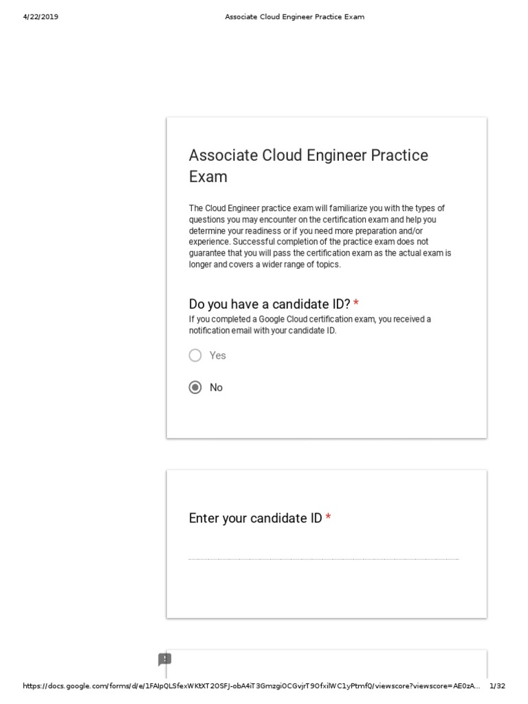 Associate Cloud Engineer Exam Practice | PDF | Cloud Computing ...