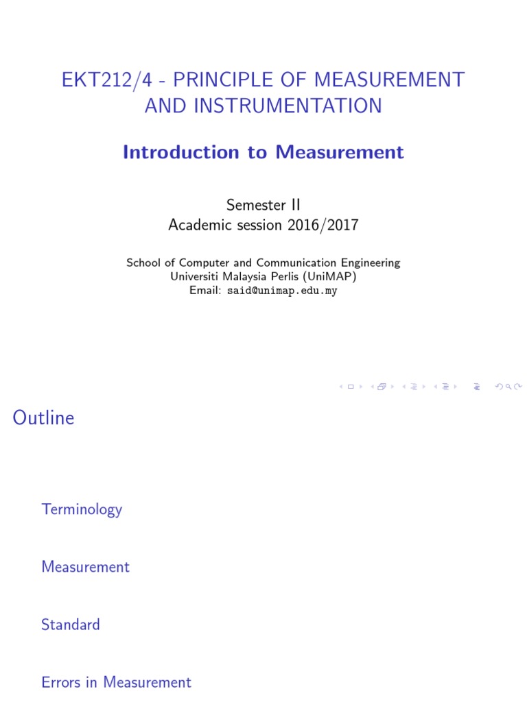 Metrology Principles in Kota Kinabalu | PDF | Observational Error ...