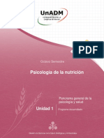 Psicología de La Nutrición: Unidad 1