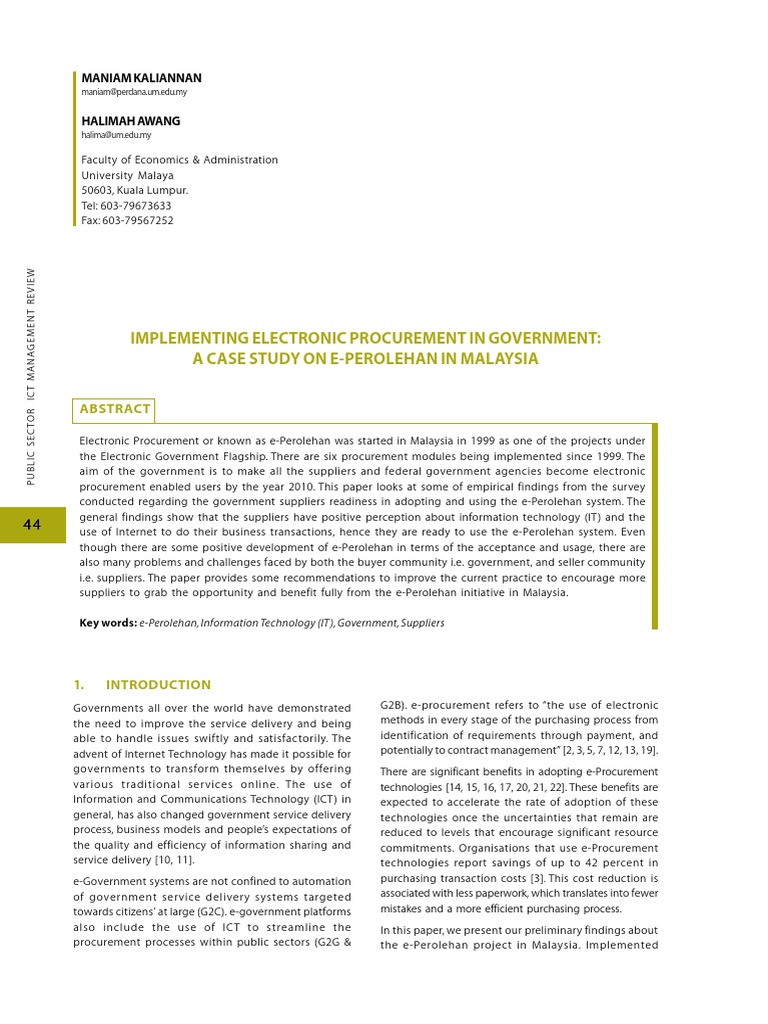 Implementing E Procurment in Government | PDF | E Government | Procurement