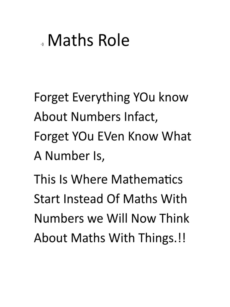 Rethinking Mathematics: Beyond Numbers | PDF