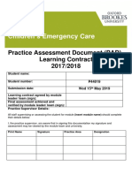 P44019 Children's Emergency Care: Practice Assessment Document (PAD) Learning Contract 2017/2018