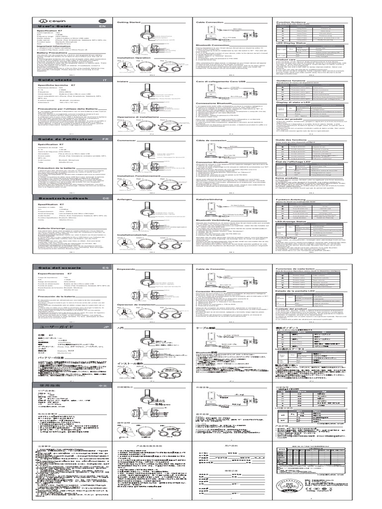 COWIN E7 PRO Instruction.pdf | Headphones | Consumer Electronics
