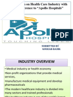 A Dissertation On Health Care Industry With Special Reference To "Apollo Hospitals"