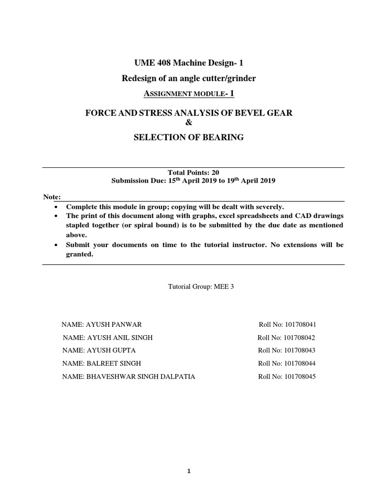 Final Project Report | PDF | Gear | Mechanical Engineering