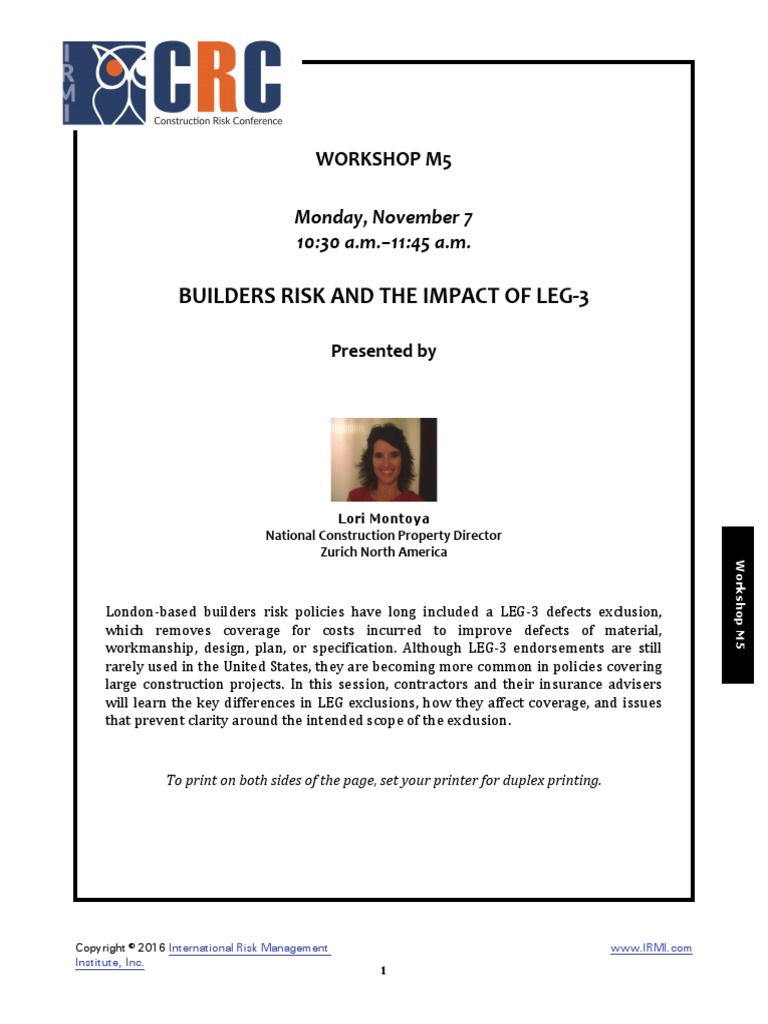 Builders Risk and The Impact of Leg 3 | PDF | Property Insurance ...
