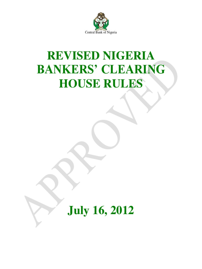 Revised Nigeria Bankers' Clearing Rules | PDF | Clearing (Finance) | Cheque