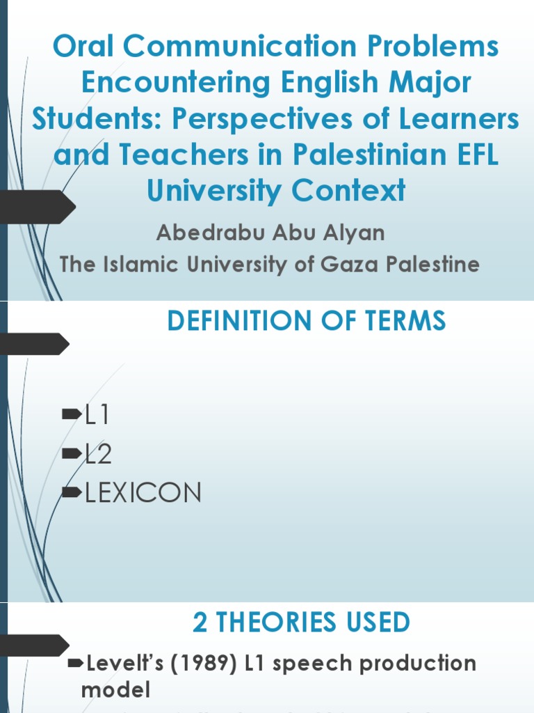 Oral Communication Problems Encountering English Major Students PDF