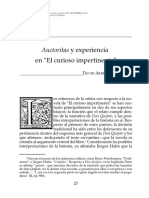 Auctoritas y Experiencia en El Curioso Impertinente