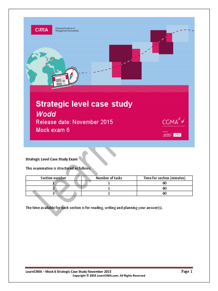 cima strategic case study mock exams