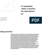 To Lagrangian Models of Particle The Atmospheric Yer