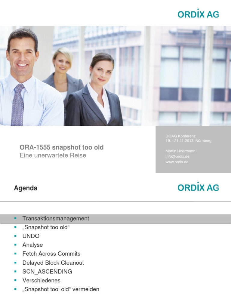 2013DbMartin HoermannOra01555 Snapshot Too Old Eine Unerwartete