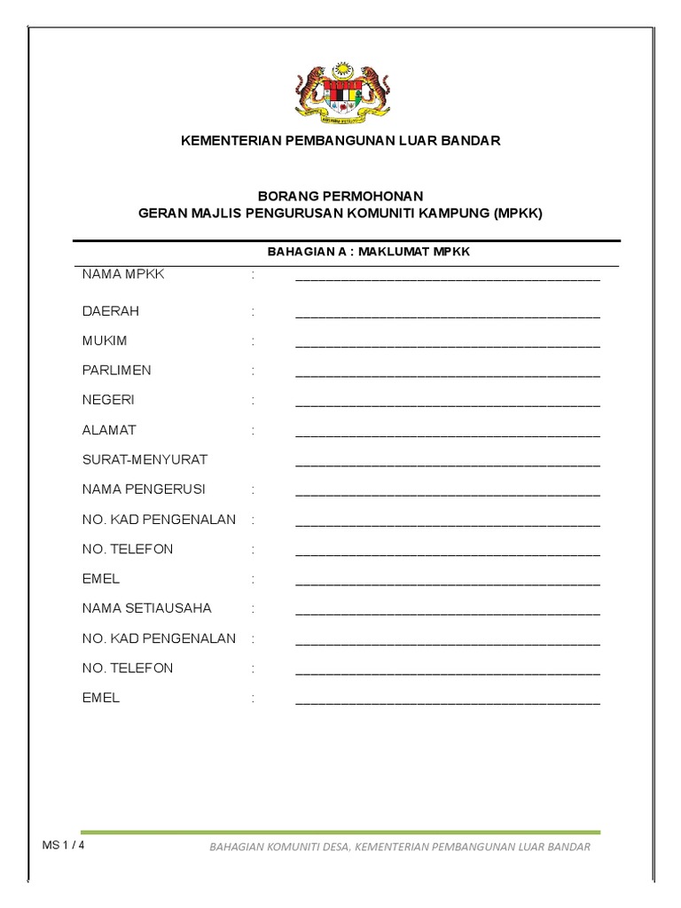 Borang Geran Mpkk Supaloe