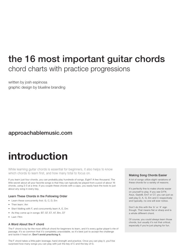 Most Important Guitar Chords | PDF | Chord (Music) | Guitars