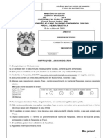 Prova de Matemática do 6o Ano do Colégio Militar do Rio de Janeiro