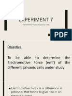 Experiment 7: Electromotive Force of Galvanic Cells