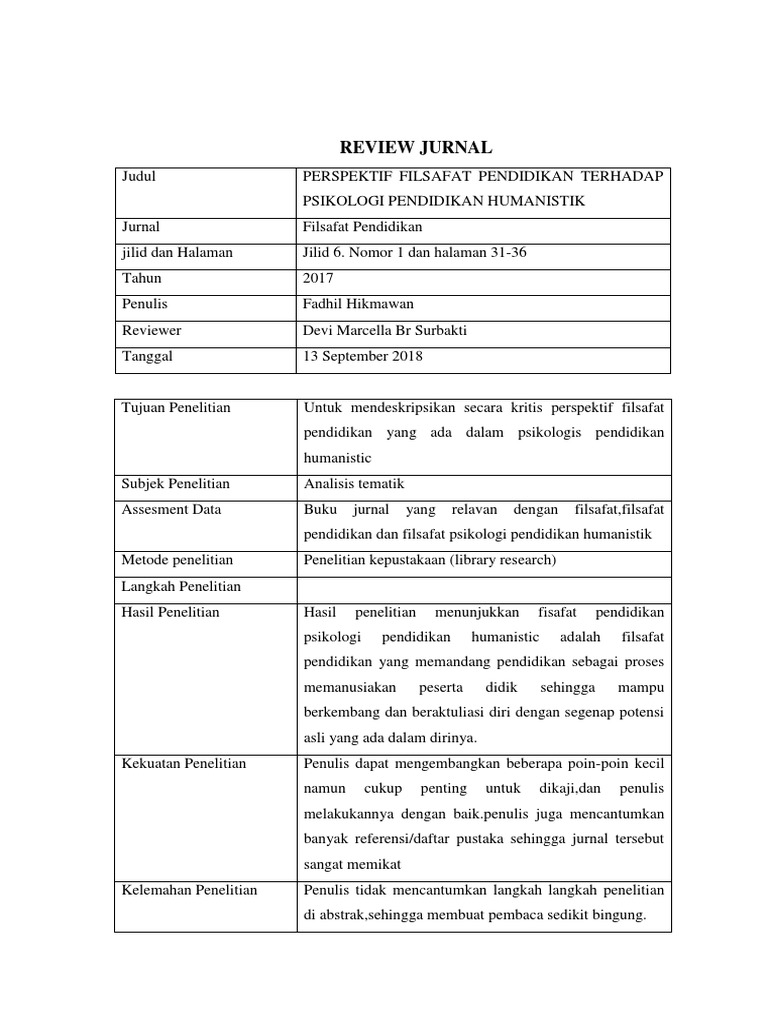 Review Jurnal Filsafat Pendidikan Pdf
