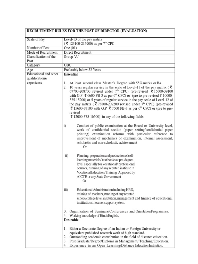 Qualification For Various Post PDF Postgraduate Education