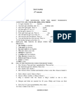 Test Paper Cls. V 20182019