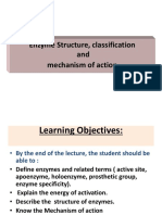 Enzyme Structure, Classification and Mechanism of Action