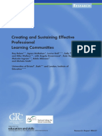 Creating and Sustaining Effective Professional Learning Communities