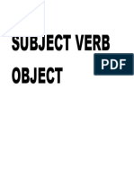 Subject Verb Object