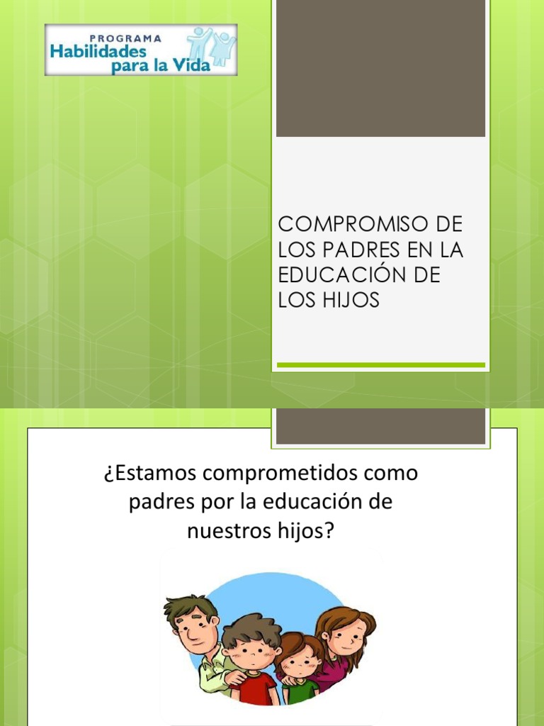 Compromiso De Los Padres En La Educación De Los Hijos | Familia ...