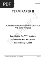 Accounting II Ratio Analysis