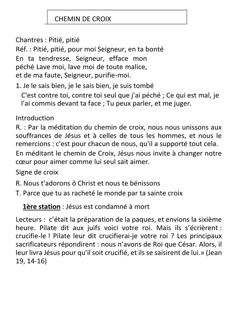 Chemin De Croix Copie Pdf Jesus Priere