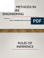 Formal Methods in Software Engineering: Rules of Inference and Logical Deductions