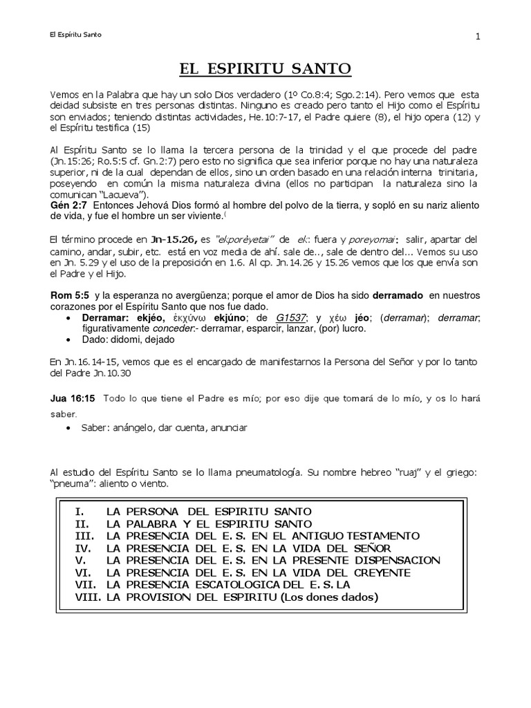 El Espiritu Santo PDF | PDF | La unción | espíritu Santo