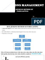 Operations Management: Box-Jenkins Method of Forecasting